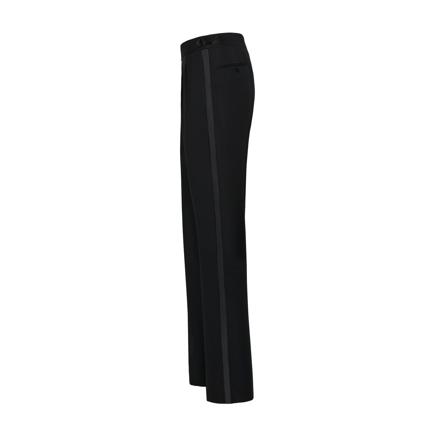 Black Tuxedo Tailored Wool Trousers