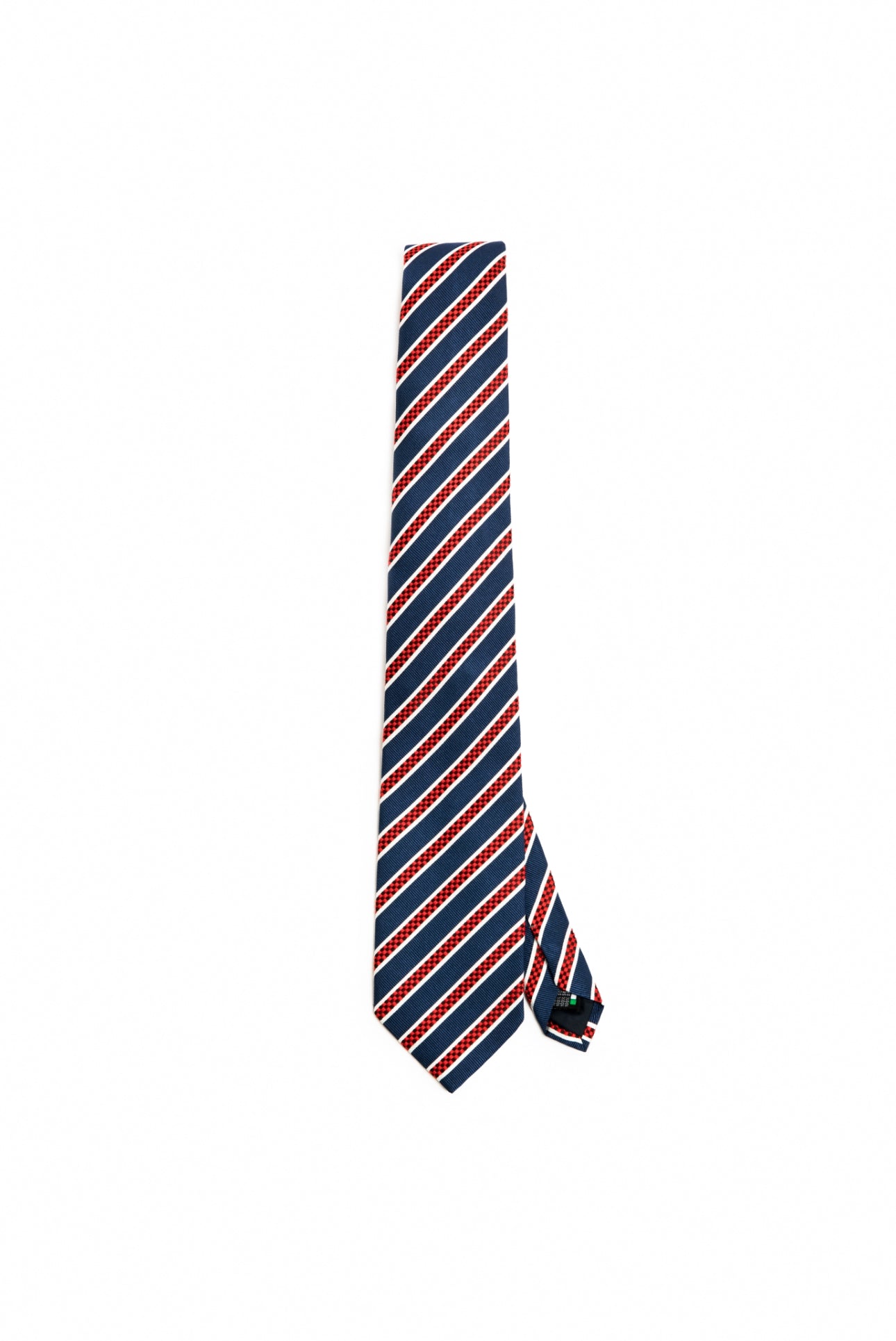 Navy & Red Aso-Oke Striped Silk Tie