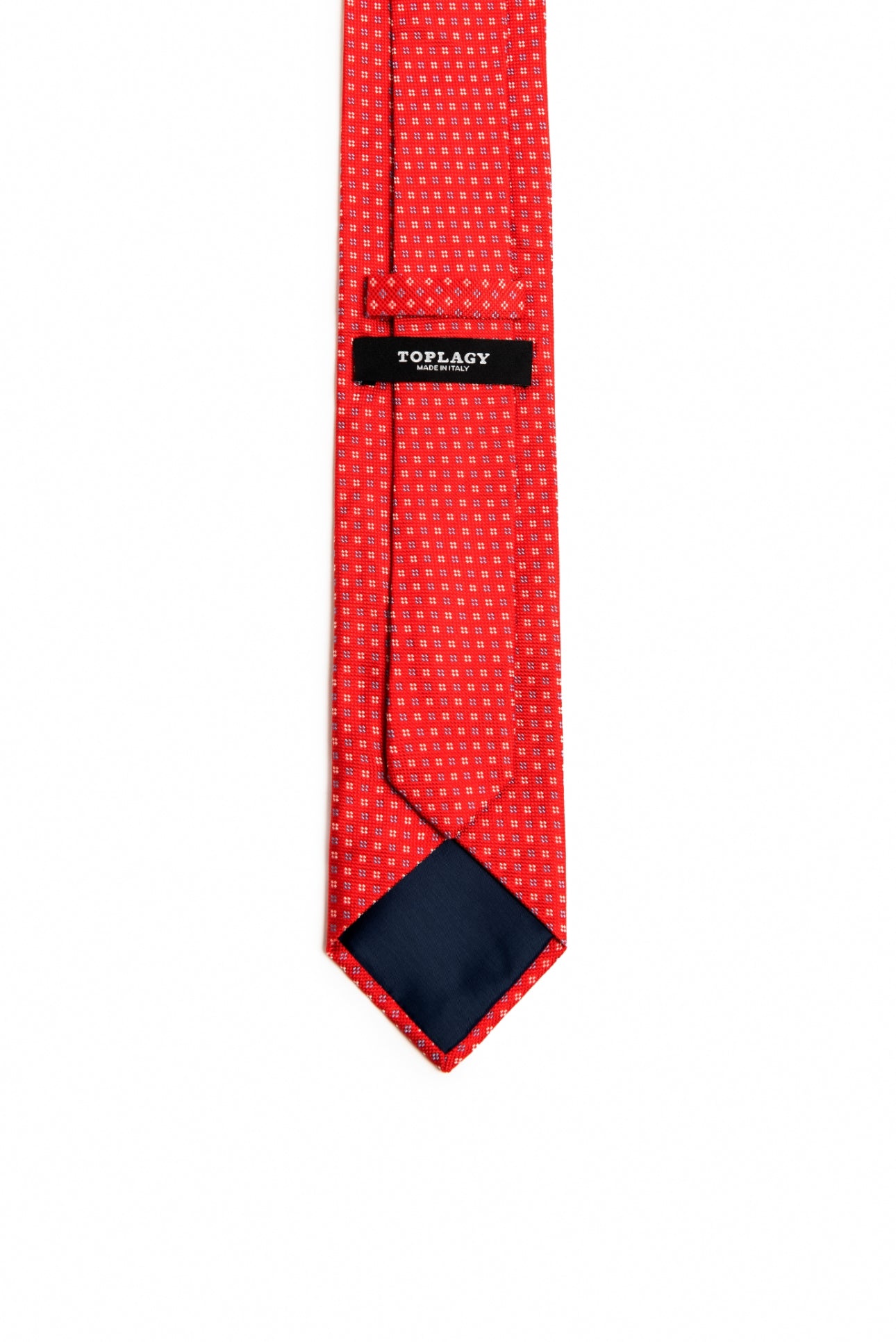 Crimson Grid Motif Silk Tie