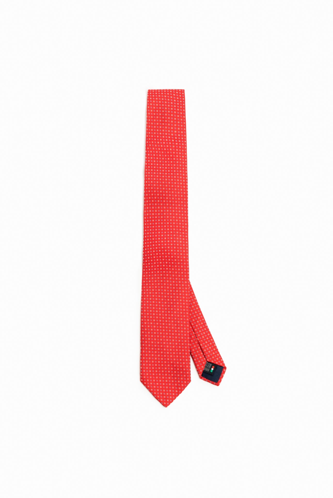 Crimson Grid Motif Silk Tie