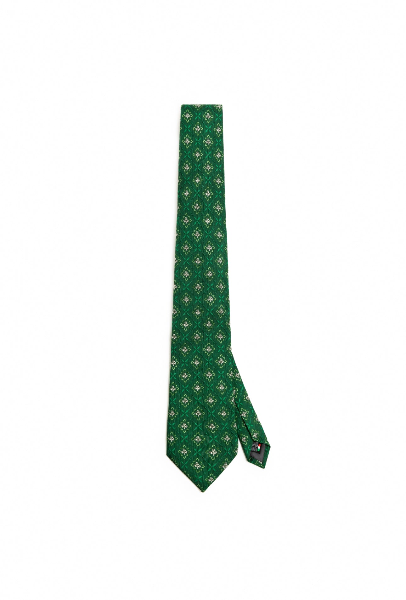 Forest Green Corn Tree Motif Silk Tie