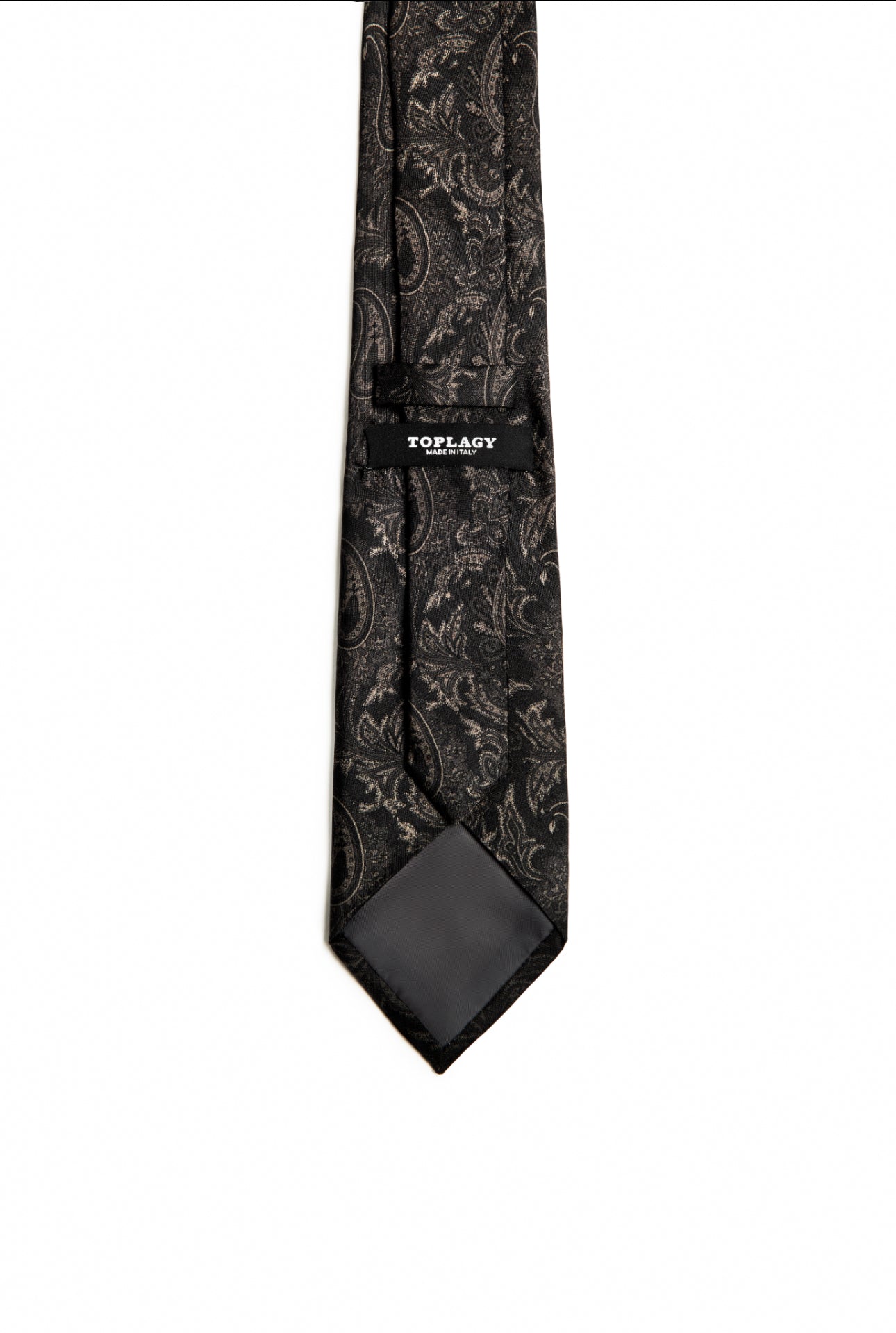 Black Paisley & Corn Motif Silk Tie