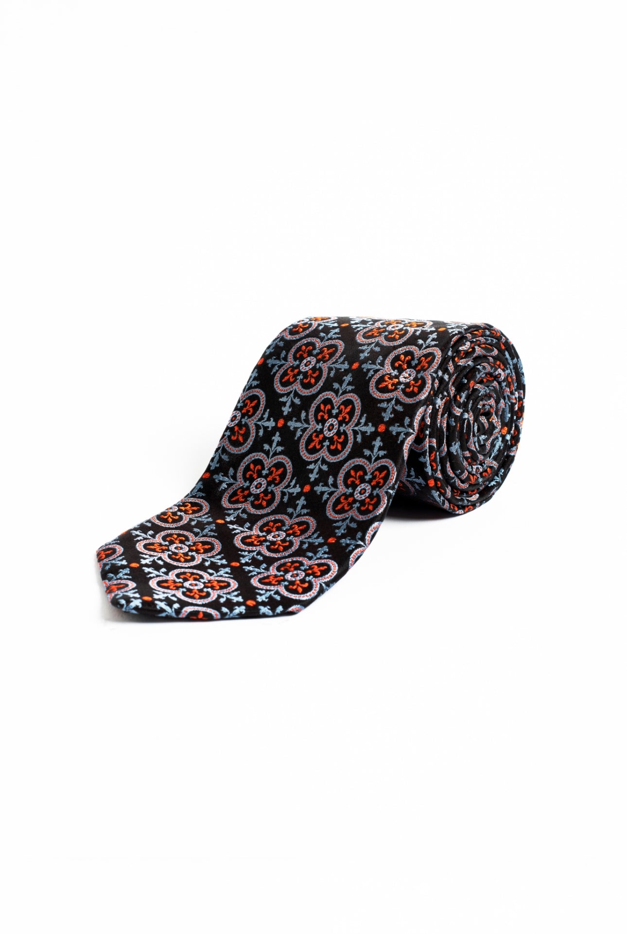 Navy Blue Heritage Medallion Silk Tie