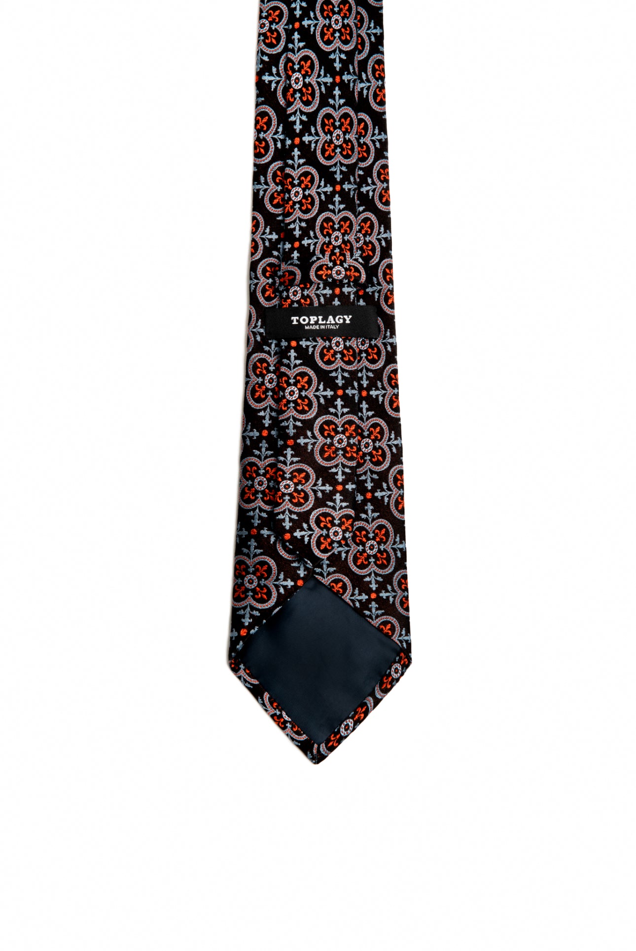 Navy Blue Heritage Medallion Silk Tie