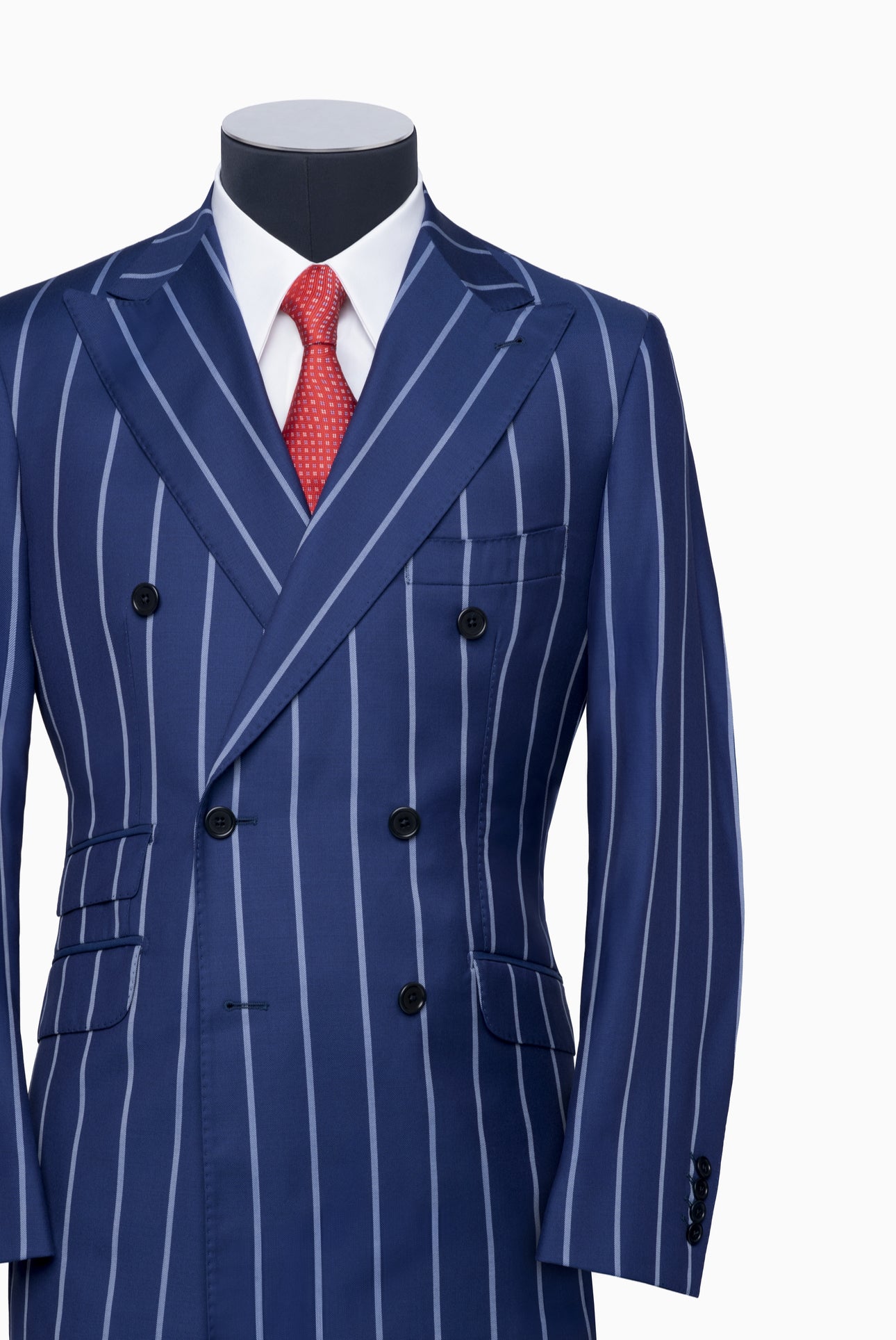 Navy Pinstripe Double-Breasted Suit