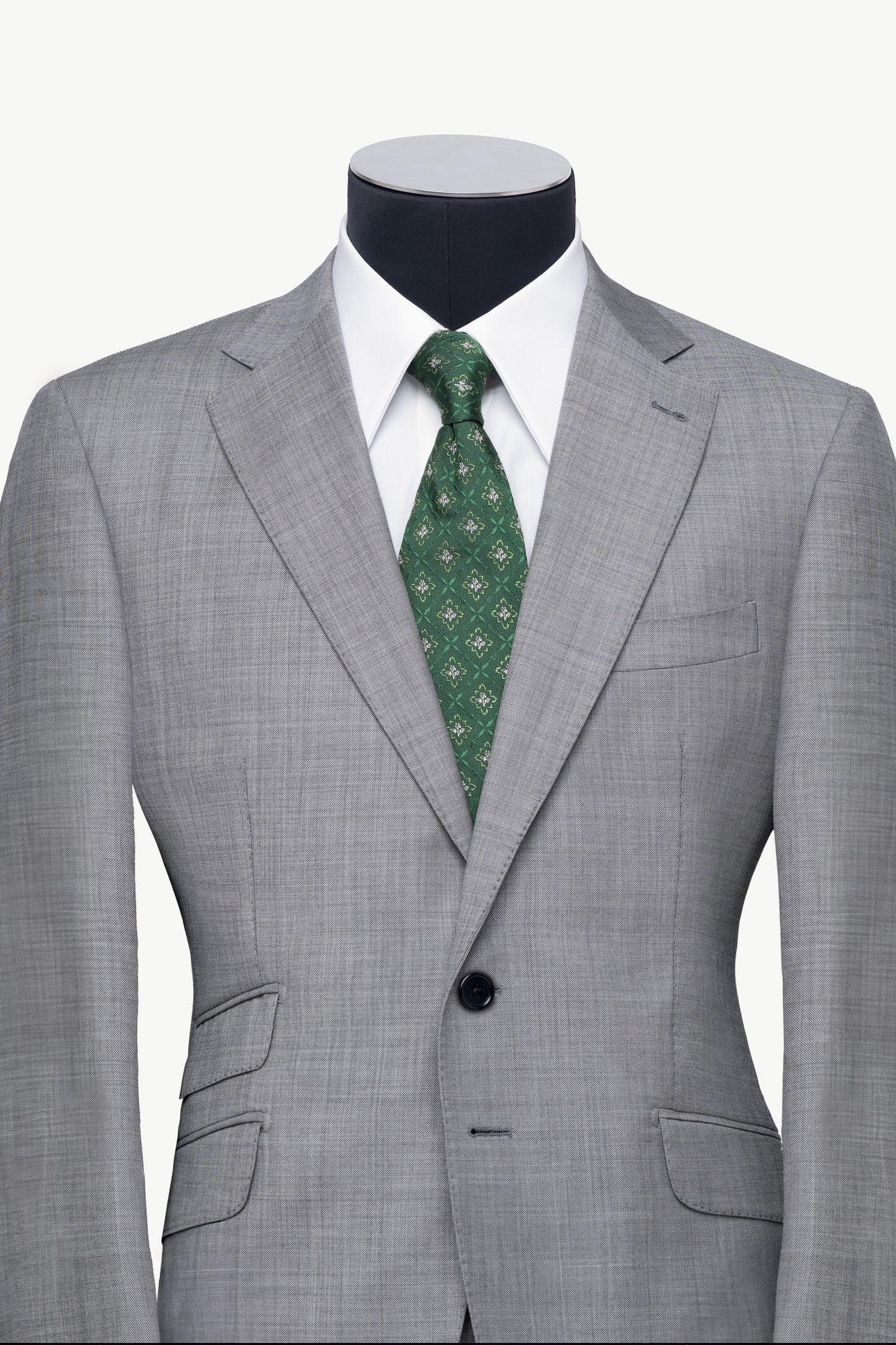Forest Green Corn Tree Motif Silk Tie
