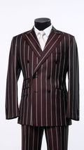 Bordeaux Stripe Double-Breasted Suit