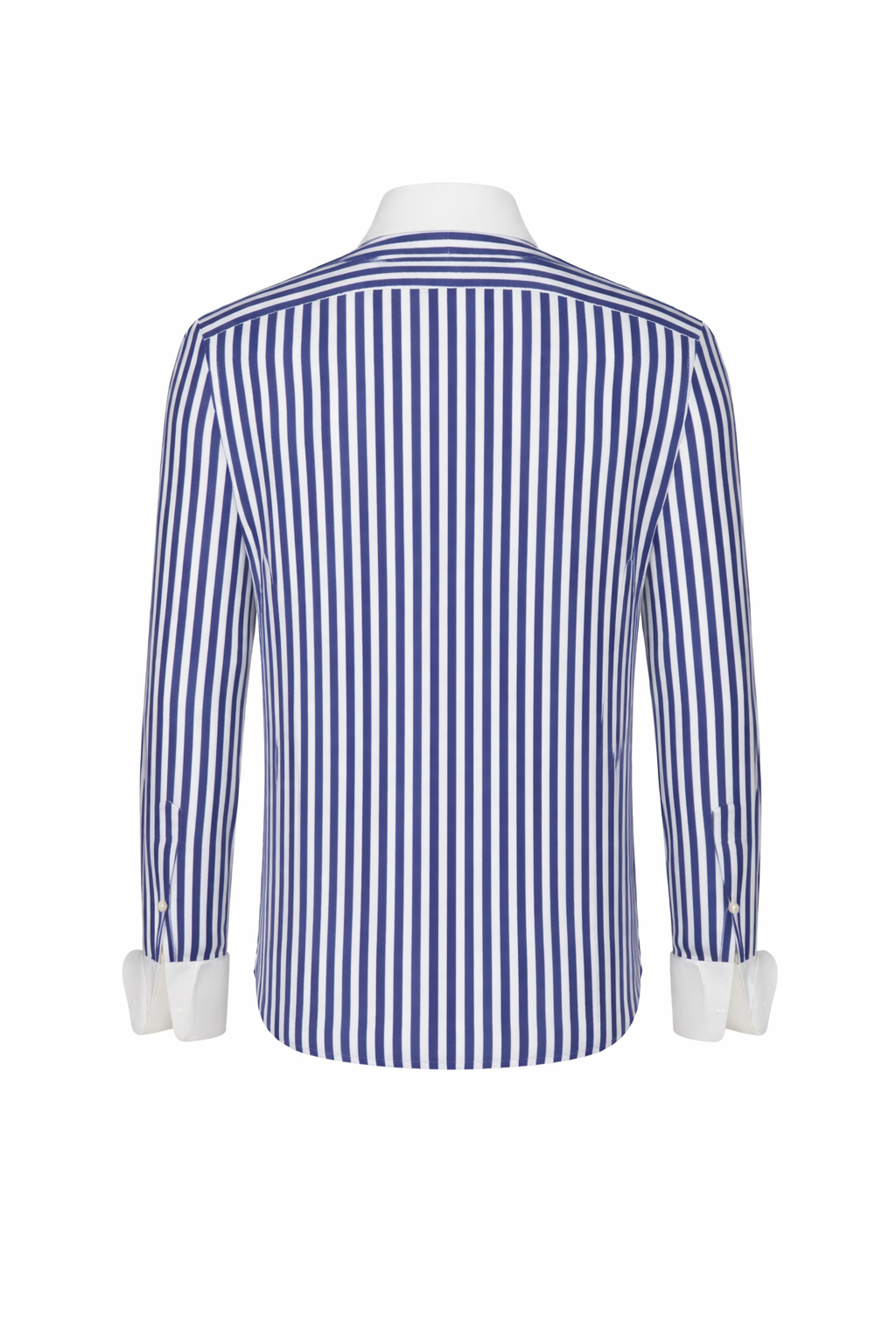 Royal Blue Striped Poplin Dress Shirt