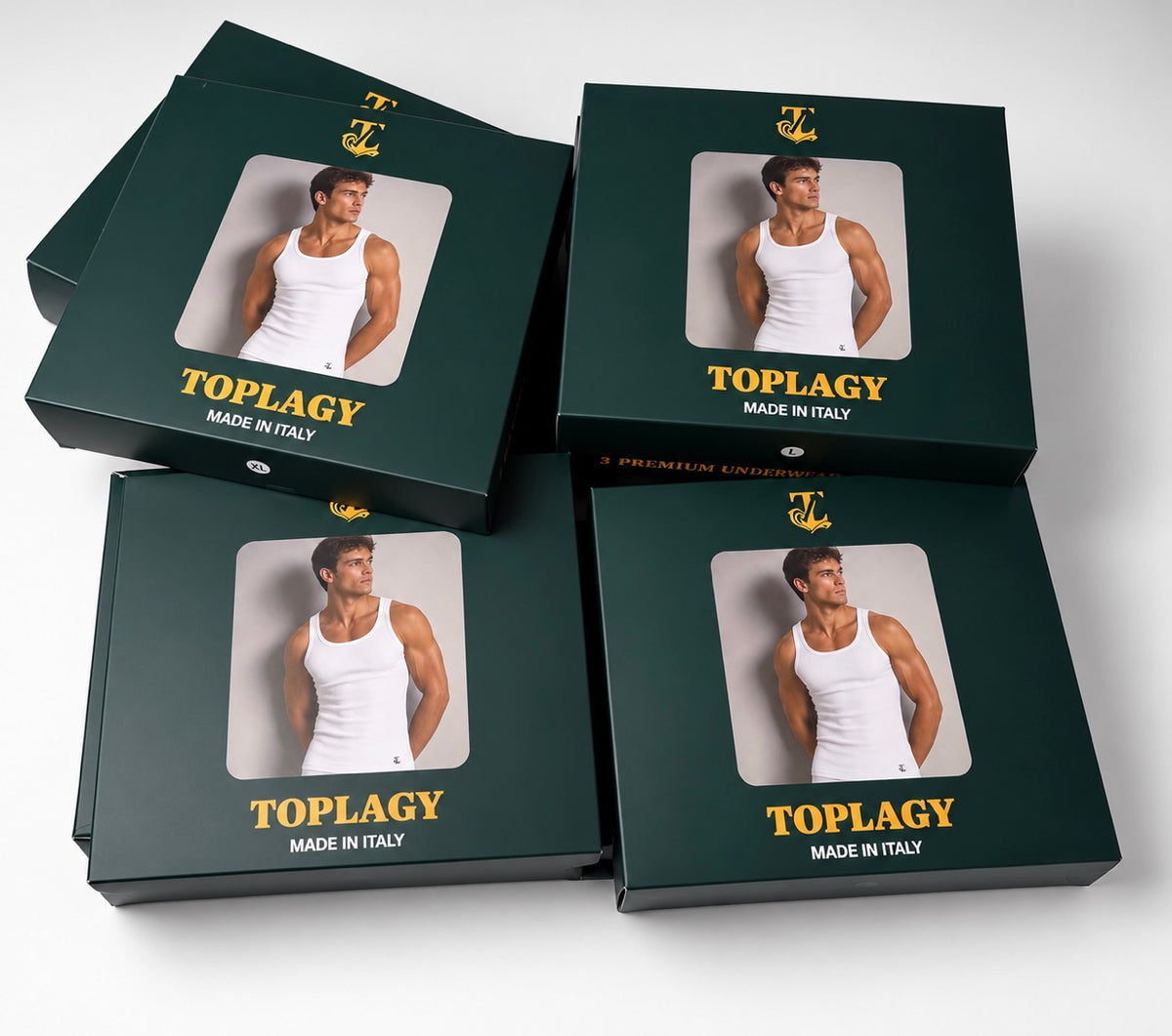 TOPLAGY 3-Pack Ribbed Undershirts