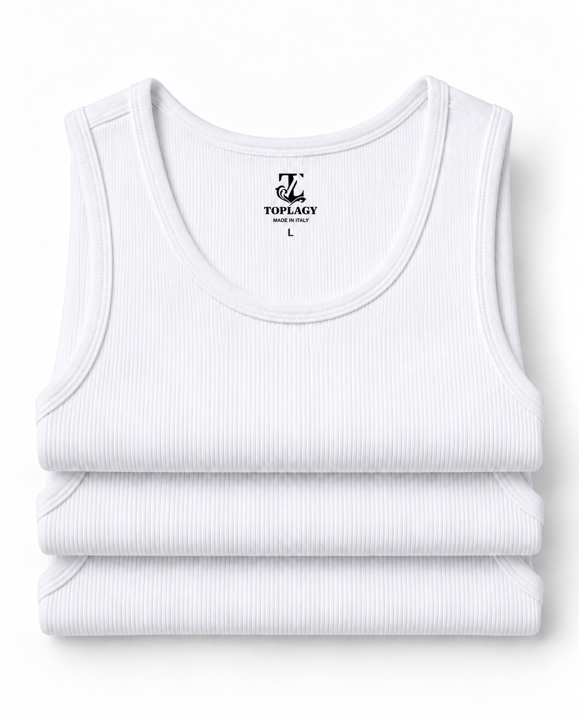 TOPLAGY 3-Pack Ribbed Undershirts
