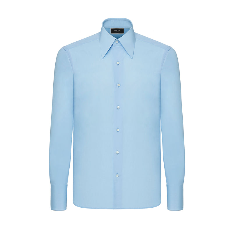 Powder Blue Poplin Dress Shirt