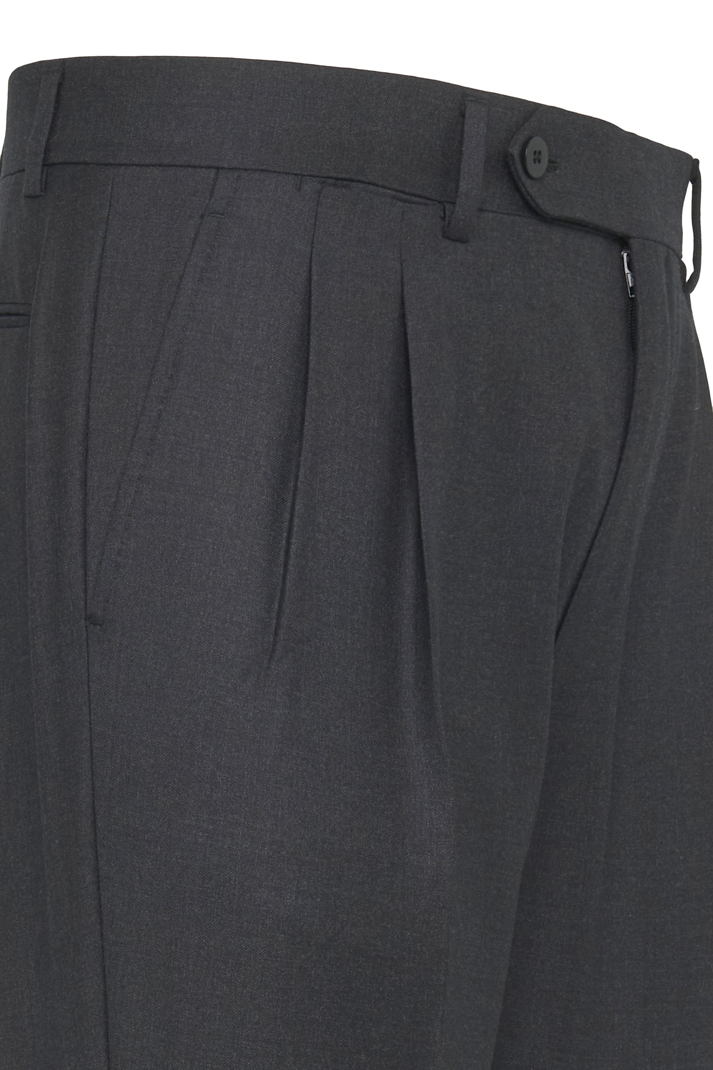 Dark Grey Tailored Wool Trousers