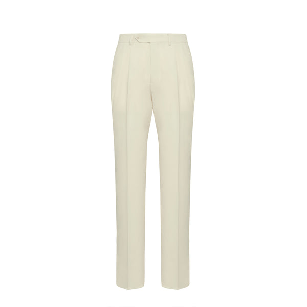Ivory Tailored Wool Trousers