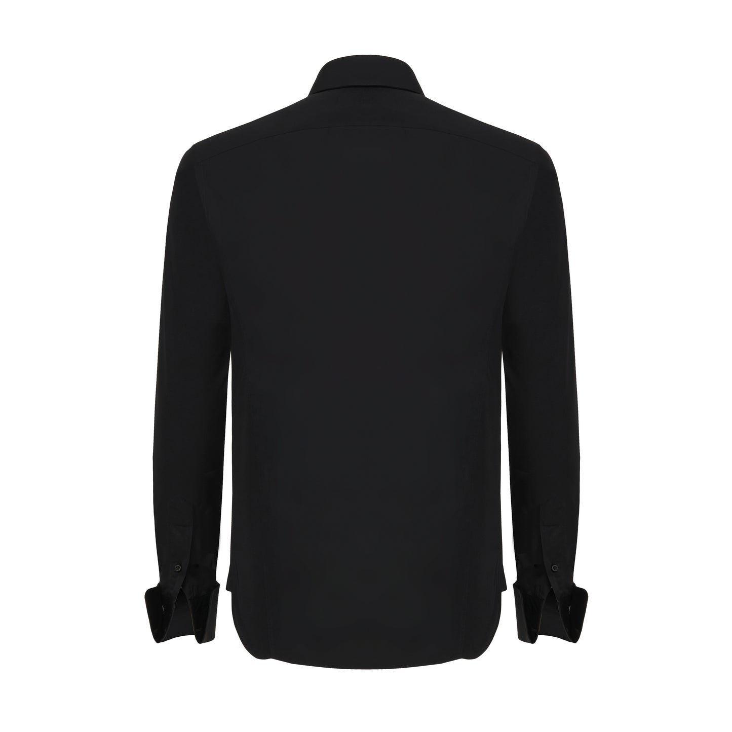 Black Poplin Tuxedo Dress Shirt