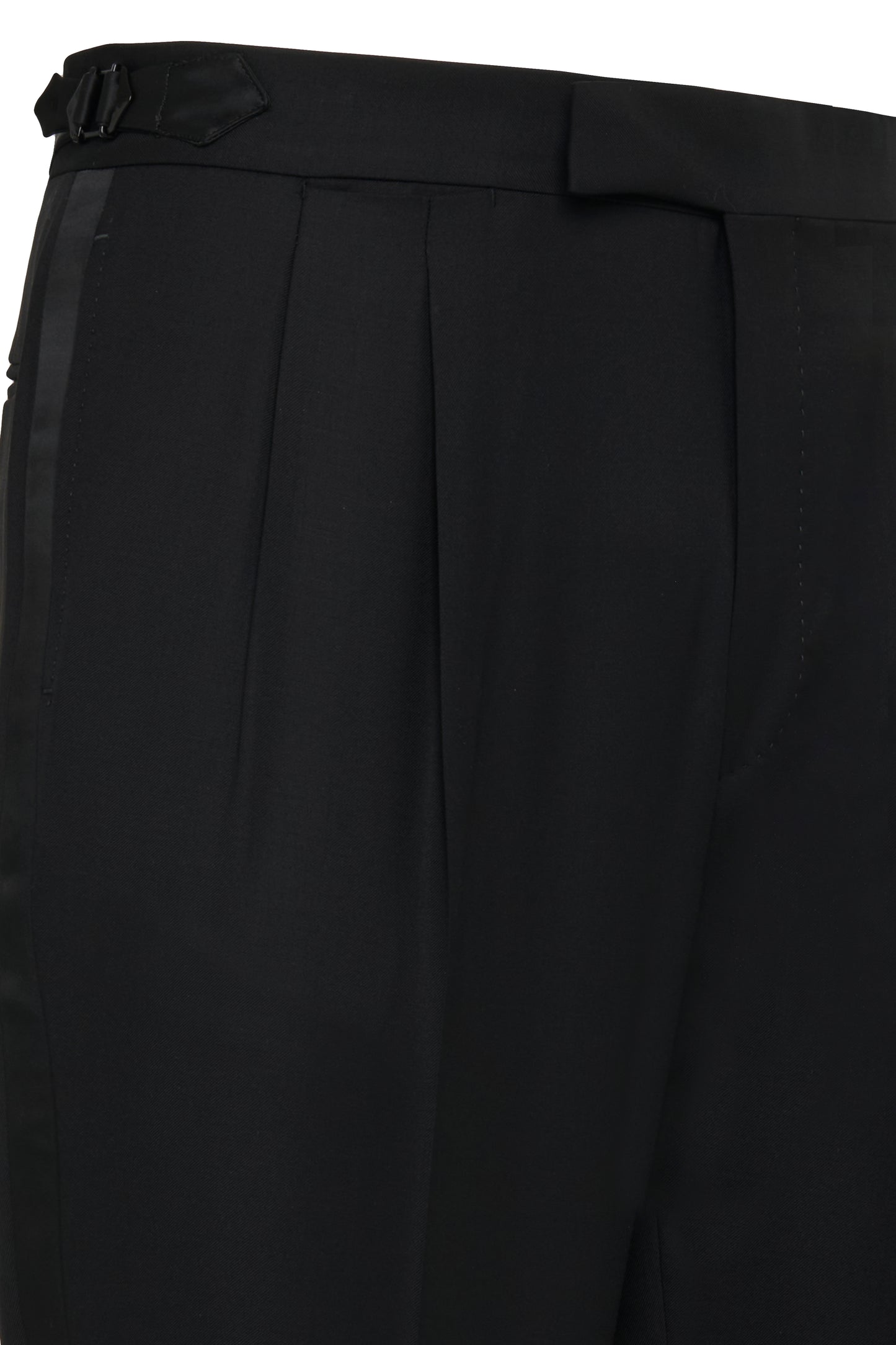 Black Tuxedo Tailored Wool Trousers