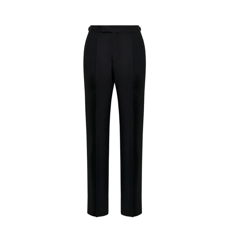 Black Tuxedo Tailored Wool Trousers