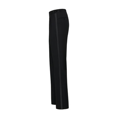 Black Tuxedo Tailored Wool Trousers