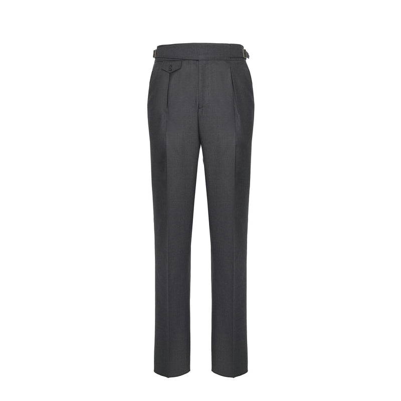 Dark Grey Tailored Gurkha Wool Trousers