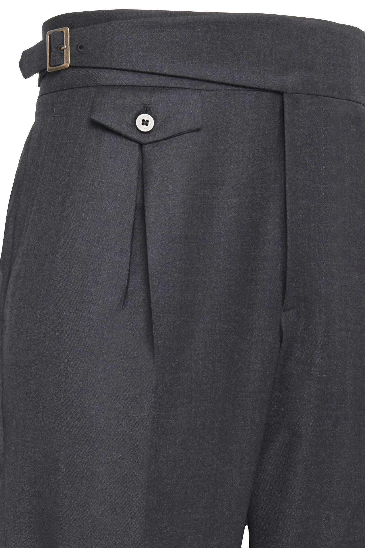 Dark Grey Tailored Gurkha Wool Trousers