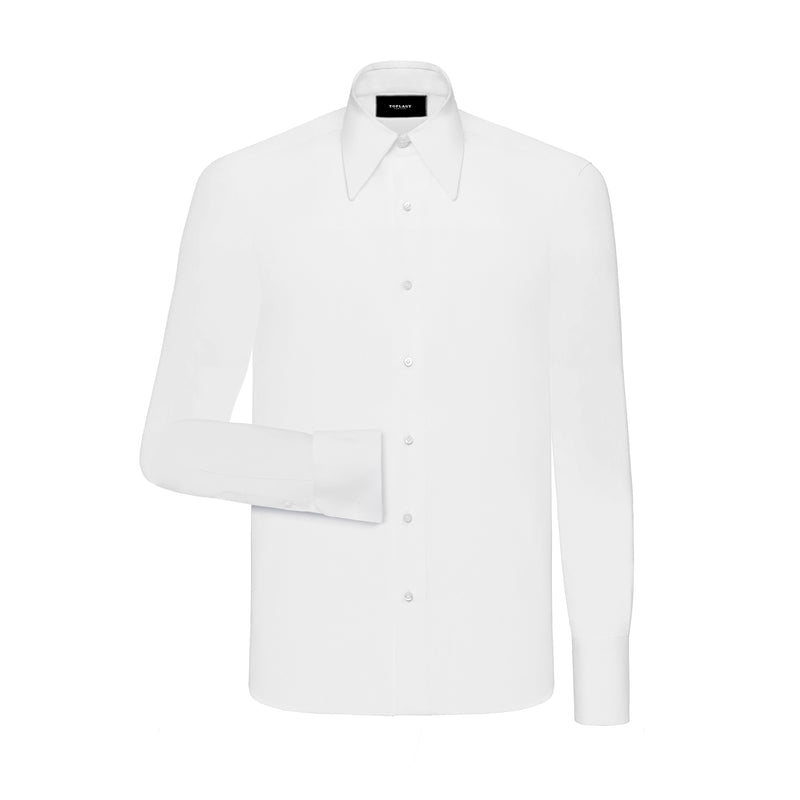 White Poplin French Cuff Dress Shirt