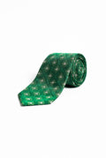 Forest Green Corn Tree Motif Silk Tie