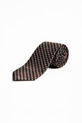 Chocolate & Sky Micro-Check Silk Tie
