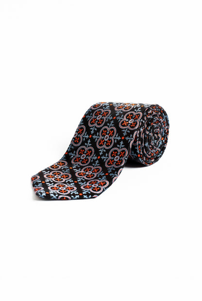 Navy Blue Heritage Medallion Silk Tie