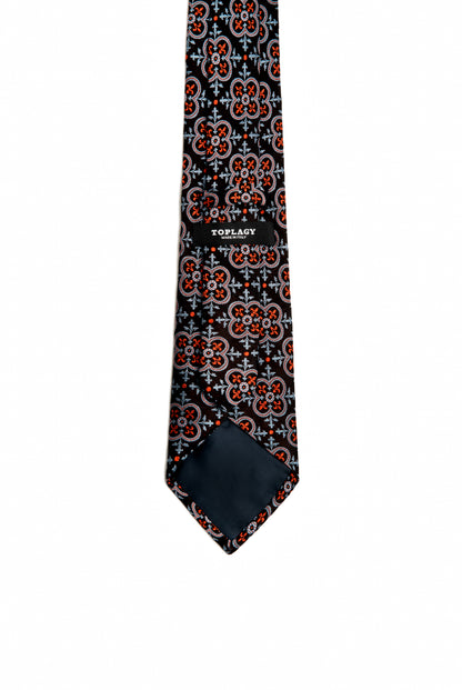 Navy Blue Heritage Medallion Silk Tie