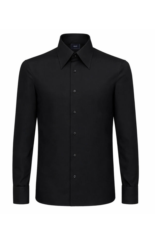 Black Poplin Dress Shirt