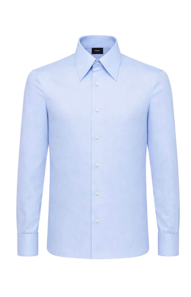 Powder Blue Poplin Dress Shirt