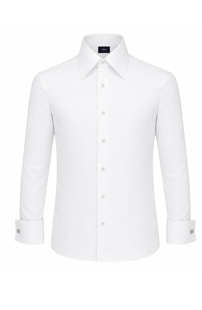 White Poplin French Cuff Dress Shirt
