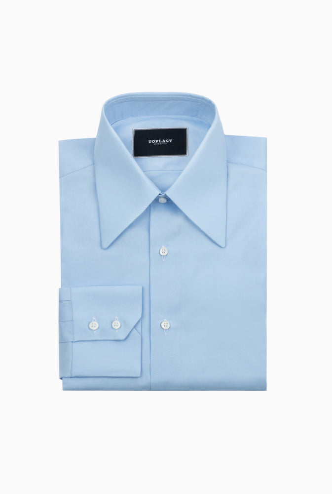 Powder Blue Poplin Dress Shirt