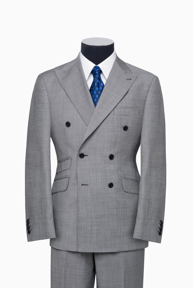 Grey Double-Breasted Suit