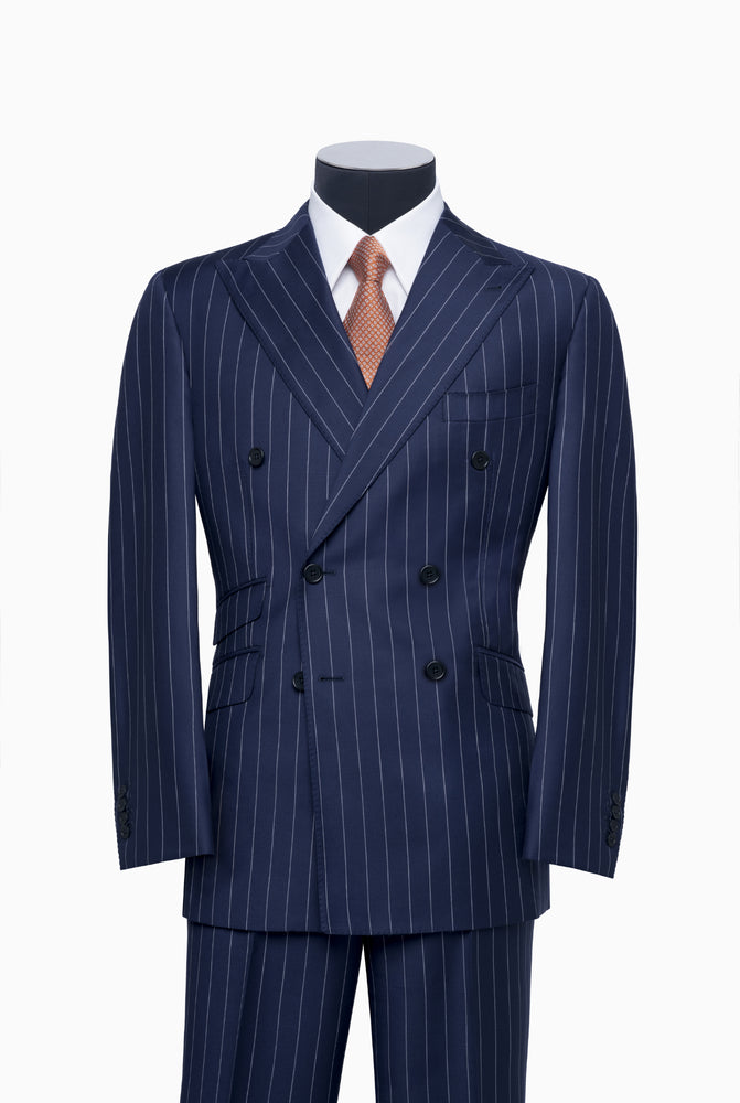 Navy Chalk Stripe Double-Breasted Suit
