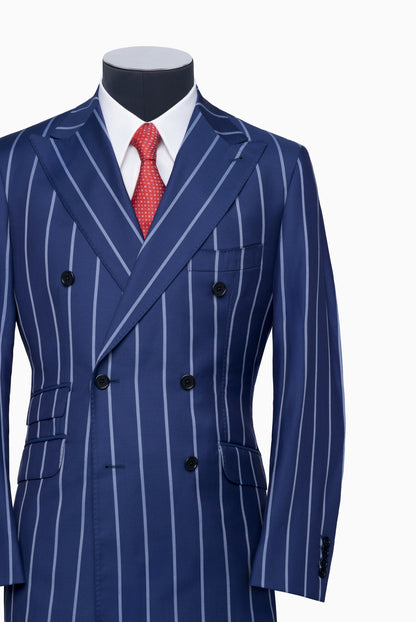 Navy Pinstripe Double-Breasted Suit