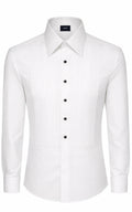 White Poplin Tuxedo Dress Shirt