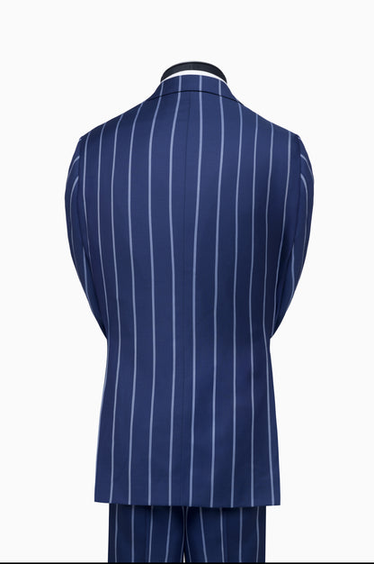 Navy Pinstripe Double-Breasted Suit