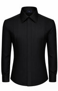 Black Poplin Tuxedo Dress Shirt