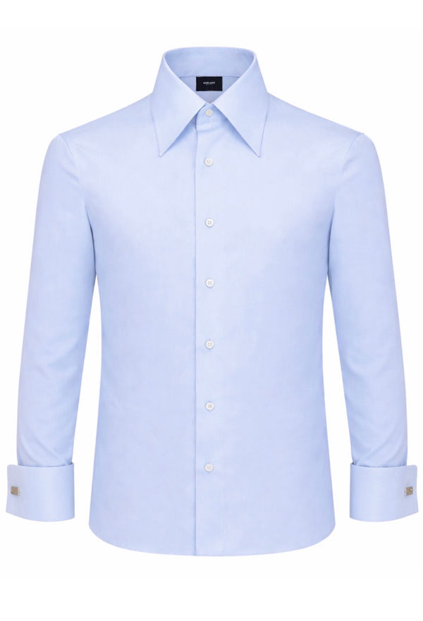Powder Blue Poplin French Cuff Dress Shirt